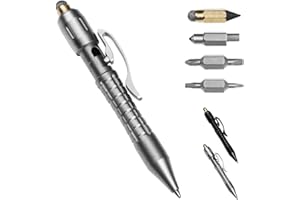 Mp1 Multi-Functional Titanium Pen, Ultimate EDC Pocket Tool, Bolt-Action EDC Pen with 6 Quick-Swap Heads, Multi Tool, Gift fo