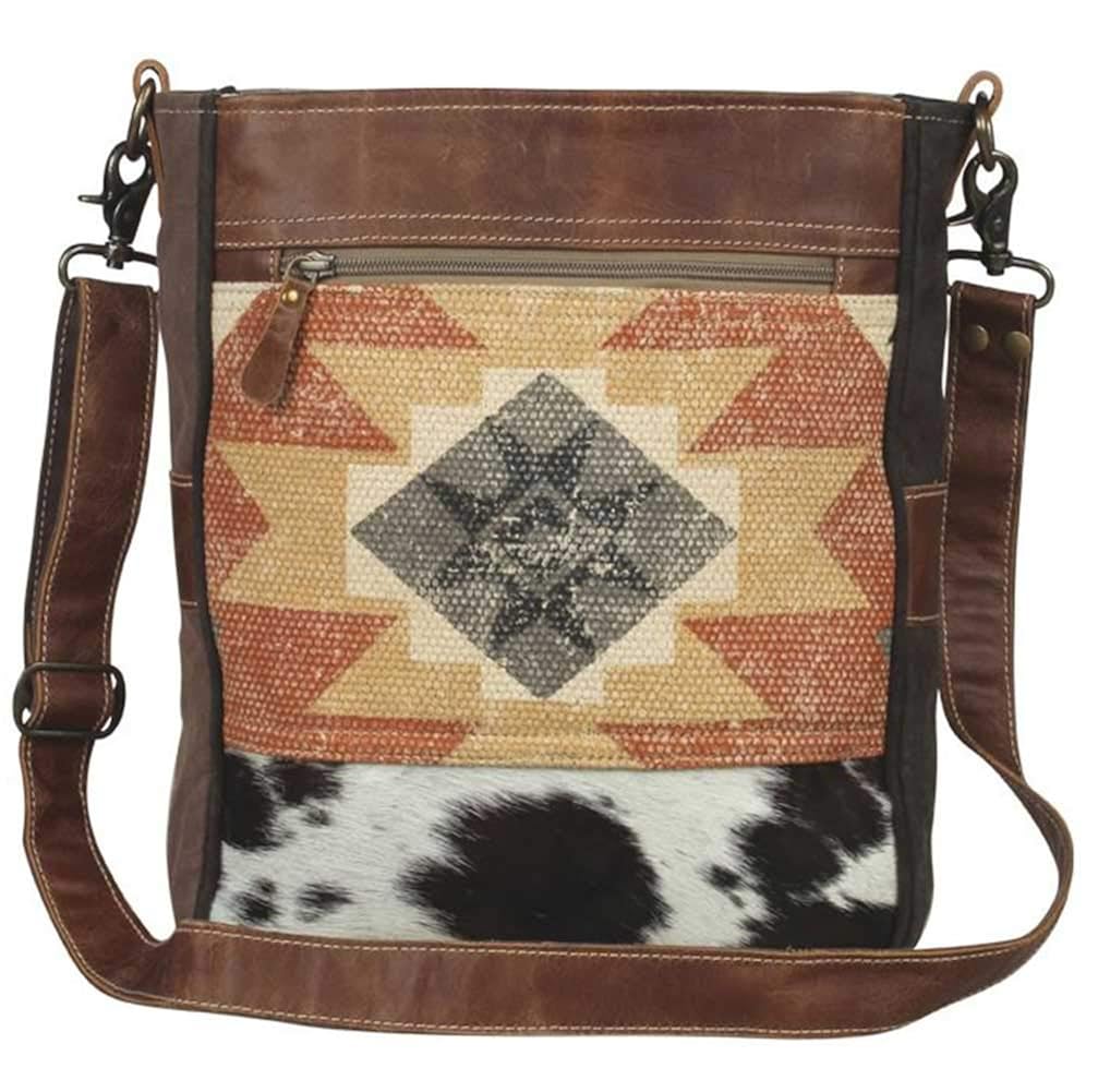 Buy Myra Bag Women's Enchanting Shoulder Bag Rust Aztec Cow Leather at