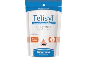 PET HEALTH SOLUTIONS Felisyl Immune System Support for Cats - Amino Acid L-Lysine - Produce Antibodies - Healthy Tissue, Respiratory Health, Vision - 60 Soft Chews