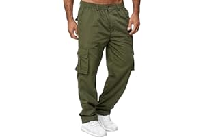 AIFARLD Men's Cargo Pants with Pockets Cotton Hiking Sweatpants Casual Athletic Jogger Sports Outdoor Trousers Relaxed Fit