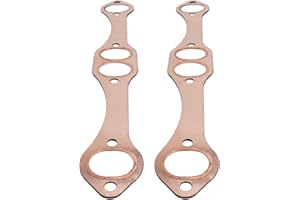 Copper Exhaust Manifold Gasket Oval Port Compatible with For Sbc for Small Block Engines 327 305 350 383 Top Resistant Sealin