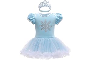 BANKIDS Princess Dresses Baby Girls Costume for Infant Romper Onesie Babysuit Birthday Christmas Halloween with Headband 0-18Months