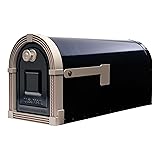 Brunswick Large, Steel, Post Mount Mailbox, Black