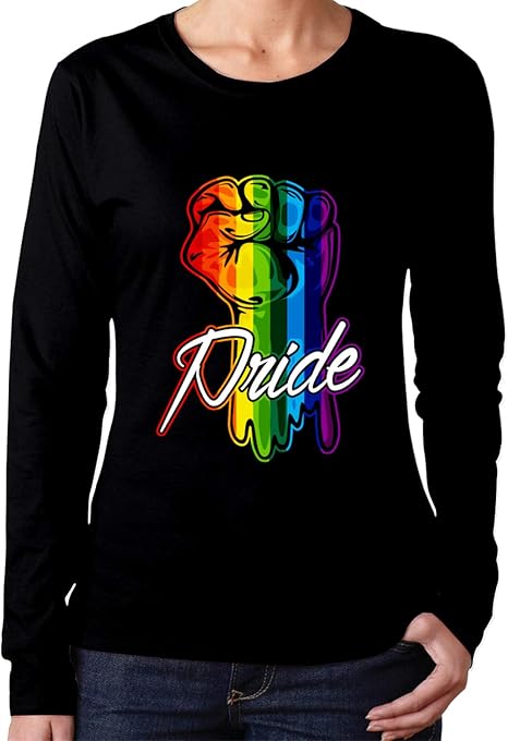 Mary Roscoe Gay Pride Women T Shirt Long Sleeve Crew Neck Tee Tops mary-roscoe-gay-pride-women-t-shirt-long-sleeve-crew-neck-tee-tops