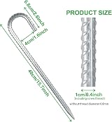 YAYODS 8Pcs 16 Inch Ground Stakes Galvanized Rebar J Hook Ground Anchors view 2