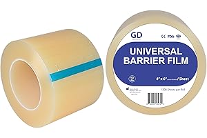 GENCO DENTAL Clear Barrier Film 1200 Sheets 4" x 6", Thick Adhesive Disposable Protective PE Film Barrier Tape, Dental Barrier Film, Tattoo Film, Tattoo Protection Film & Tattoo Machine Wrap
