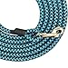 Nylon Strong Dog Rope Lead Leash Training Dog Lead with Soft Handle 6-20 FT Long Blue/Black (Dia:0.5