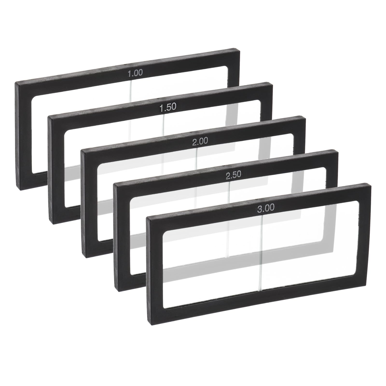 PATIKIL Magnification Welding Lens, 5 Pack 1.0/1.5/2.0/2.5/3.0 Diopter 2x4.25" Glass Magnifying Lens for Welding Helmet