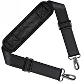 ZINZ Shoulder Strap 58" with Thick Fixed Pad | Dual Adjustable Buckles, Metal Swivel Hooks, Comfortable &amp; Durable, Fits Laptop Bag Gym Messenger Crossbody and most Bags