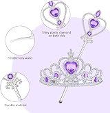 Vicloon Elsa Princess Tiara and Magic Wand Set Purple Crown Wand view 4