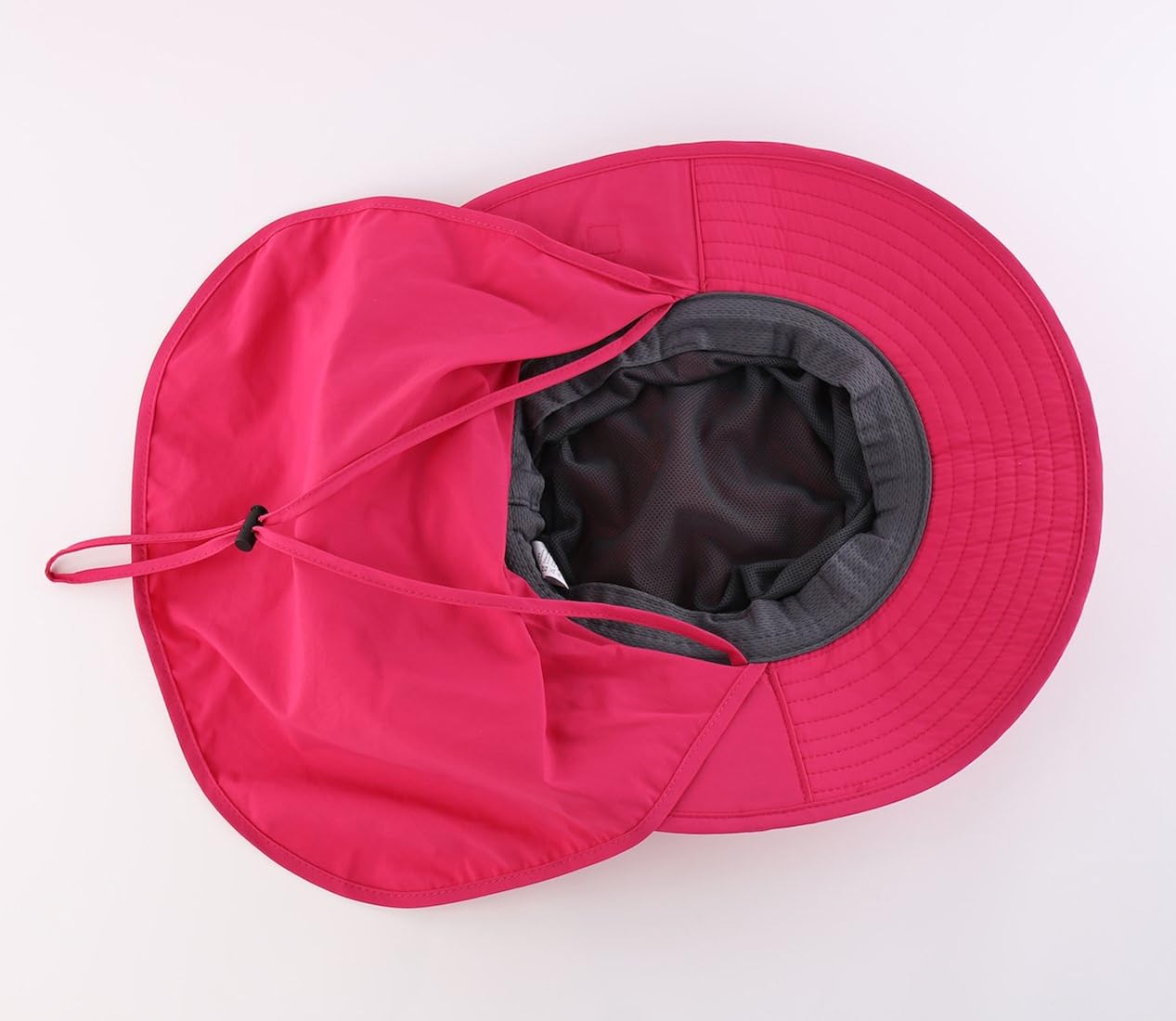 Home Prefer Outdoor UPF50+ Mesh Sun Hat Wide Brim Fishing Hat with Neck Flap (Dark Gray): Clothing