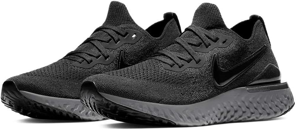 Nike Women's Epic React Flyknit 2 Running Shoes (6.5, Black/Anthracite)