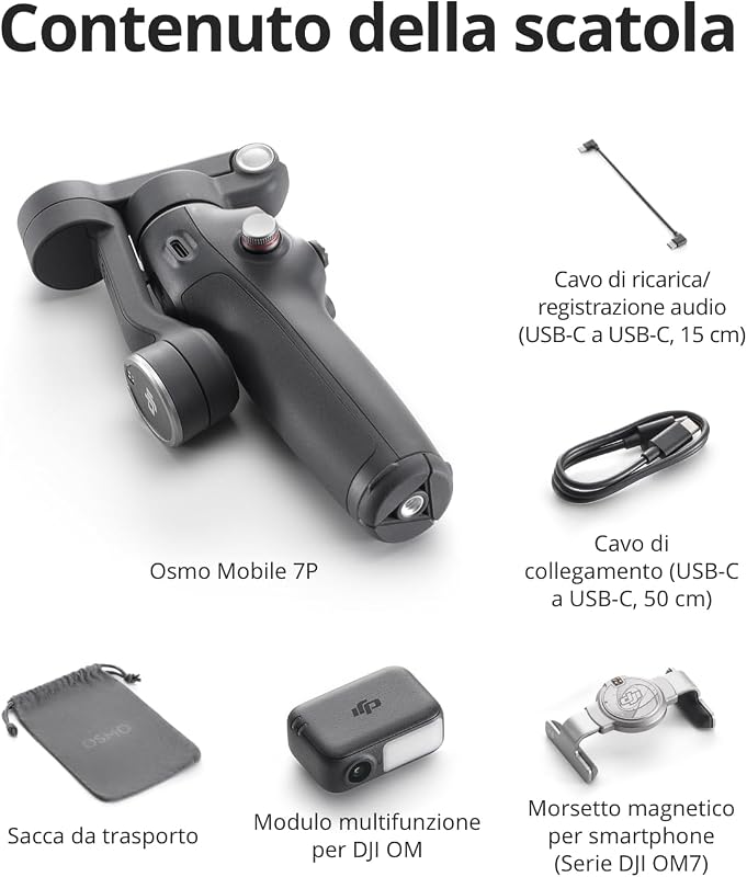 Osmo Mobile 7P Stabilizzatore per iPhone, Android, Tracciamento nativo