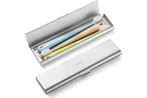 Oralphi Wider Aluminum Toothbrush Travel Case, Portable Travel Toothbrush Holder, Durable Manual Toothbrush Box Container for Traveling, Bathroom, Camping, Business Trip-Not for 0.85oz Toothpaste