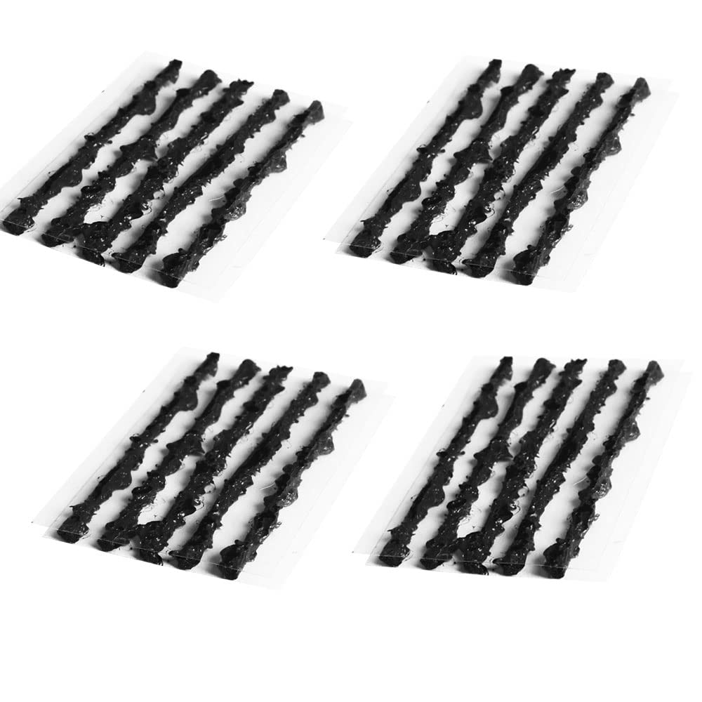 Albedel 20 pcs for Bike Tubeless Tire Repair Kit Strips Rope Refills Plugs 1.5 mm Emergency Puncture Flat for Road Bikes Mountain Bikes Black