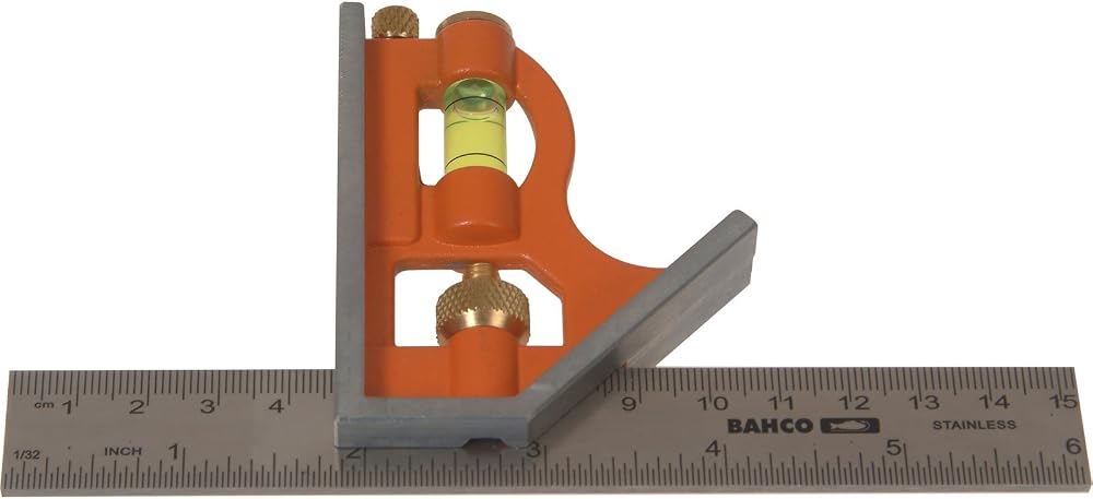 Bahco XS Combination Square 150mm Stainless Steel 90/45 Degree
