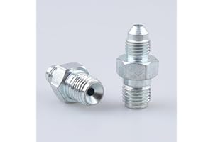 AC PERFORMANCE 3/8 x 24 to 7/16 x 20 Inverted Flare Male Brake Adapter Fittings Zinc-Plated Steel, Pack of 2