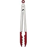 KitchenAid Silicone Stainless Steel Tongs, 10.26-Inch, Red