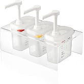 Araven Sauce Dispenser with Pump, Single Container for Serving Condiments in Commercial Kitchen, 1 Oz Capacity, 1 Count, Clear