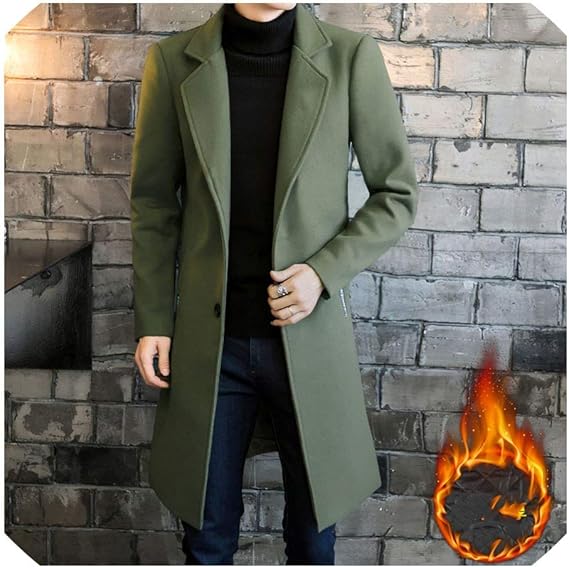 Amazon Co Jp 男性ウールオーバーコートのためにロングコートシングルブレストメンズウールブレンドジャケットフル 冬 服 ファッション小物