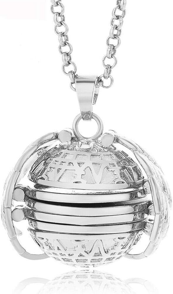Bxchx Special Round Necklace Expanding Photo Locket Necklace Pendant Angel Wings Clothing Accessory for Lady Birthday Valentine Birthday Gift