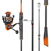 Sougayilang Spinning Combo &ndash; 5.2:1 Gear Ratio, 15LB Drag, IM6 Graphite 2-Piece Rod, M/MH Power, Stainless Steel Guides for Bass, Walleye, Catfish