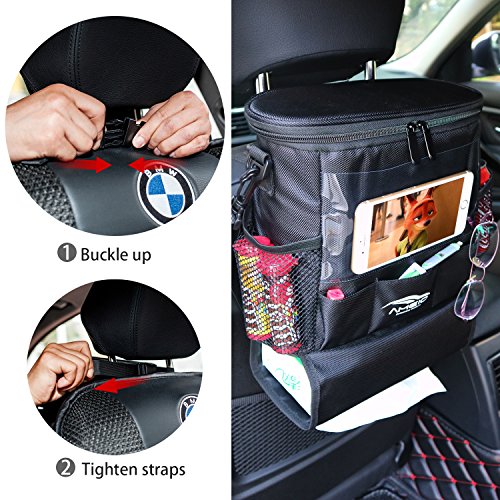 AMEIQ Seat Back Organizer for Car, Cooler with Phone iPad and Tissue Holder, Backseat Watertight Insulated Lunch Bag, Travel Picnic Storage Container (Ordinary-Oval) - Thumbnail 7