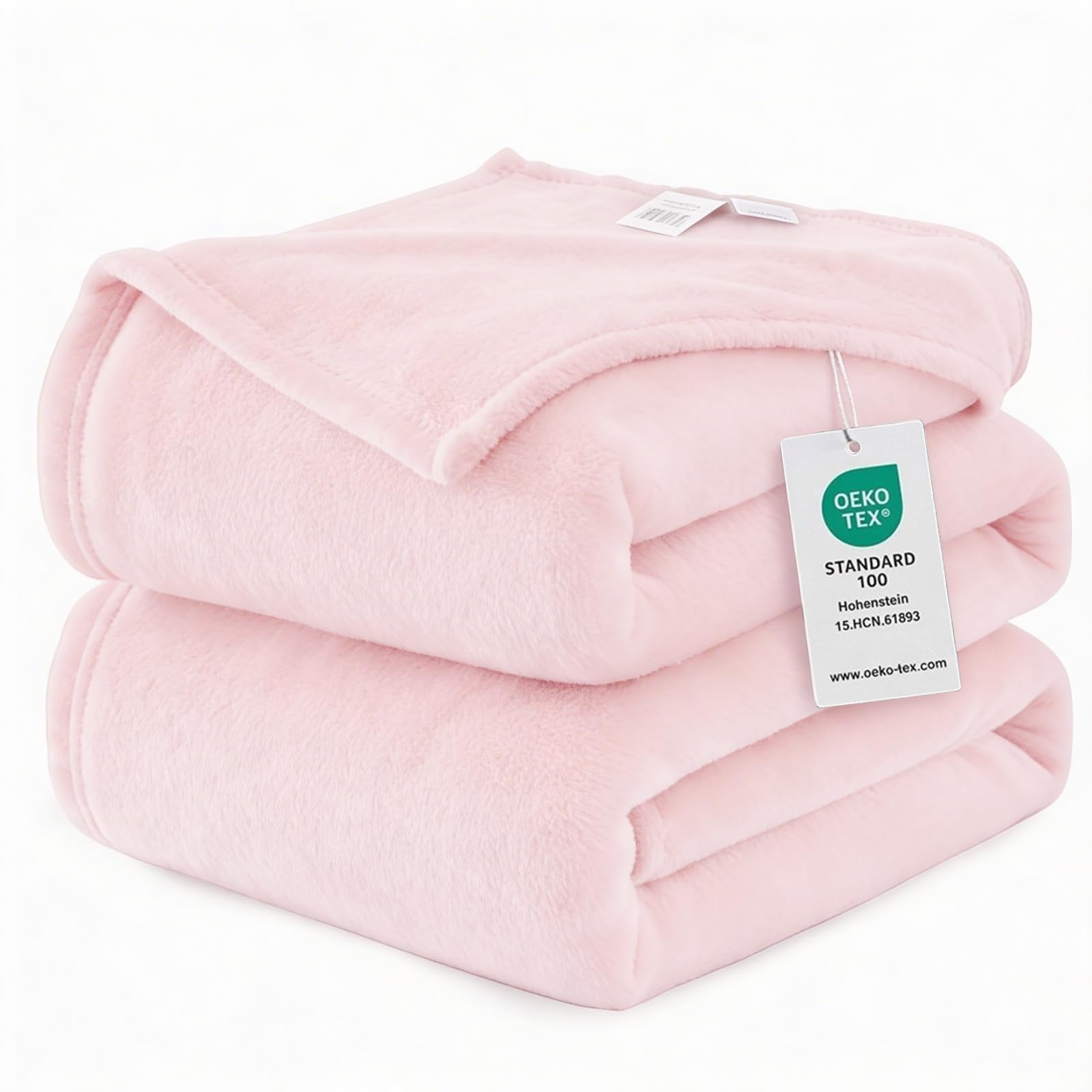 WAVVE Fleece Blanket Queen Size XL Pink 7ft x 8ft - Fluffy Soft Warm Versatile Large Throw Blanket for Bed/Sofa/Couch, 220x240 cm — image 1