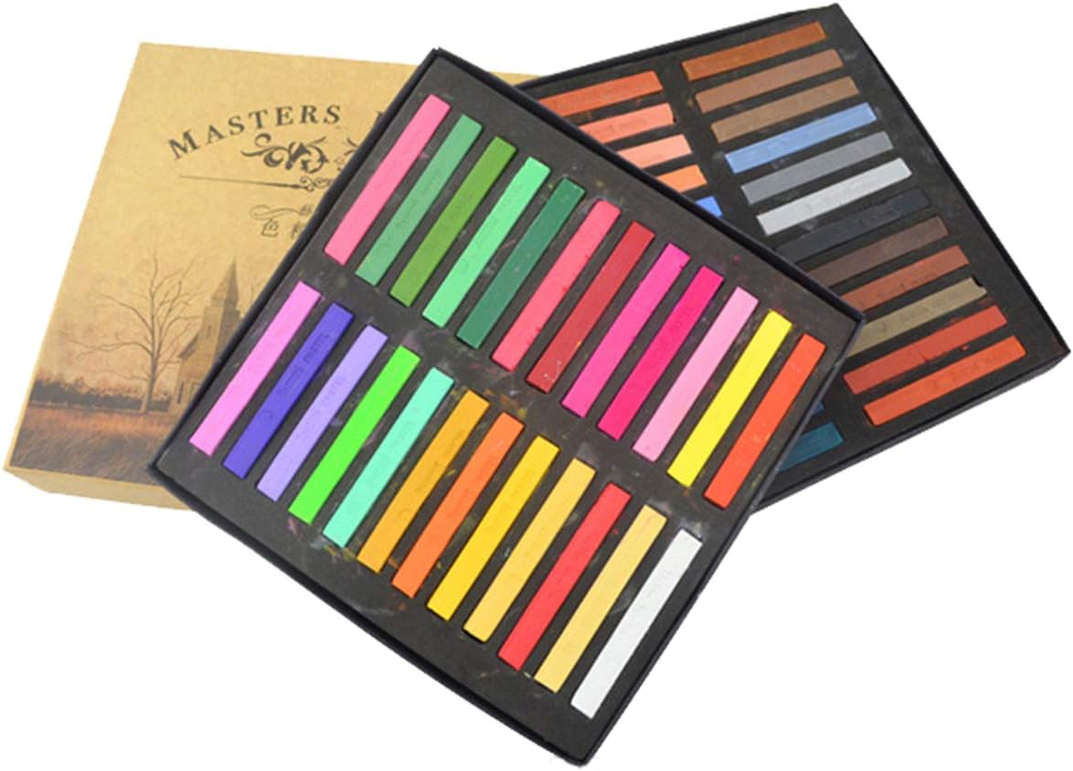 SunshineFace Square Chalk Pastel Chalk Stick 48 Assorted Colors Set