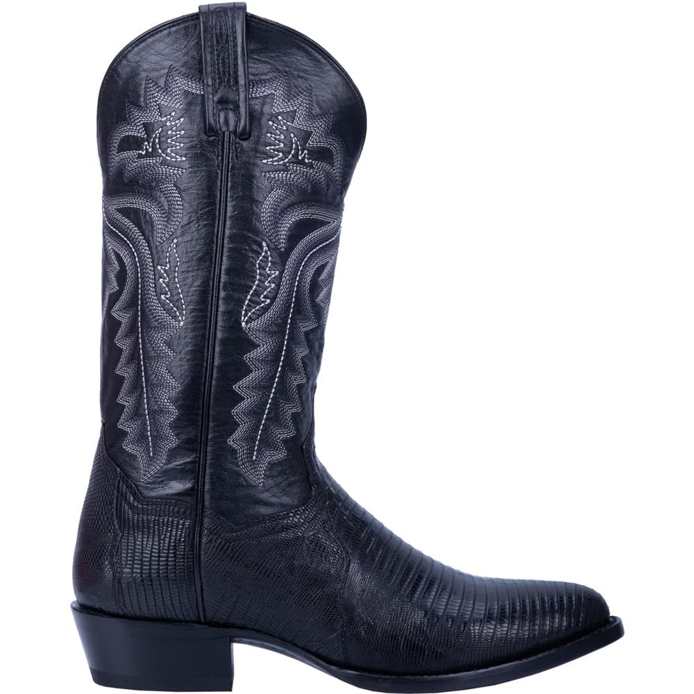 Photo 1 of Dan Post Mens Winston Lizard Embroidered Round Toe Pull On Dress Boots Mid Calf - Black - Size 12 D