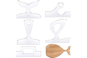 Nuanchu 5 Pcs Acrylic Charcuterie Board Handle Template Router Templates Clear Cutting Board Angled Curvy Triangle Woodworkin