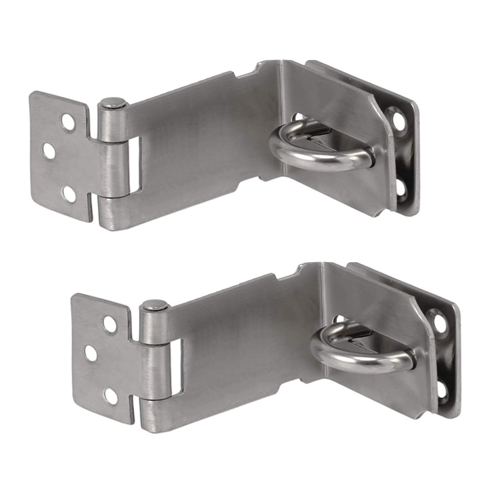 2 Pieces Padlock Hasps, 90 Degree Right Angle Stainless Steel Door Lock, Heavy Duty Padlock Clasp Door Gate Lock Latch, for Door Window Pet Cage Crate Fitting