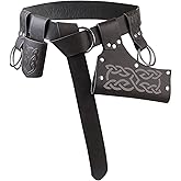 ITAZEM 5 Pieces Renaissance Belt Costume Accessories Skirt Hike Medieval Viking Horn Belt Holster Dagger Holster Sword Frog