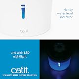 Catit Flower Stainless Steel Cat Water Fountain 3L with LED Nightlight view 2