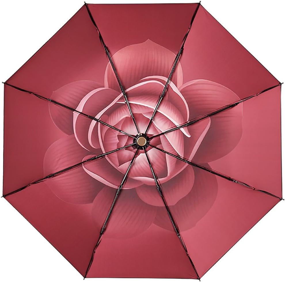 Umbrella Mini Sun Dual Ultraviolet Lightweight Portable Five Folding Sun Multi-color Optional (Color : Red)