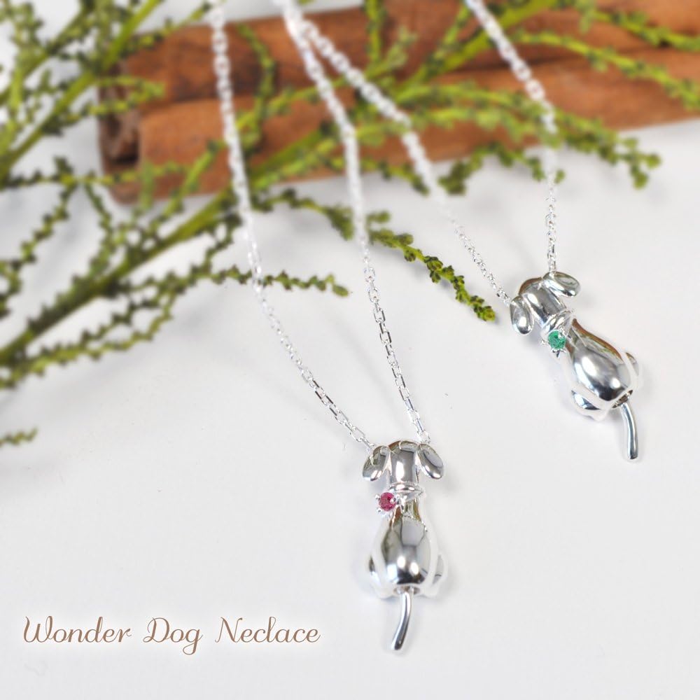 Amazon 選べる 誕生石 12種類 犬 イヌ モチーフ シルバー レディース ペンダント ネックレス 3月 アクアマリン ネックレス 通販