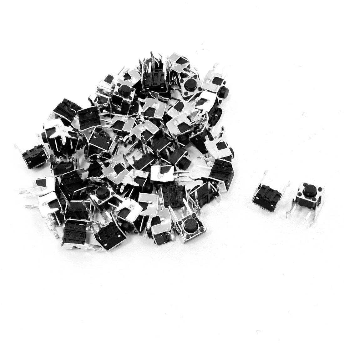 sourcingmap 50pcs Momentary 2 Pin Right Angle Tactile Tact Button Switch 6mm x 6mm x 5mm