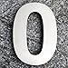 QT Modern House Number - LARGE 8 Inch - Brushed Stainless Steel (Number 0 Zero), Floating Appearance, Easy to install and made of solid 304