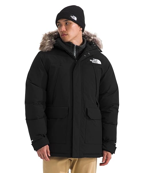THE NORTH FACE MEN’S MCMURDO PARKA | WATERPROOF WINTER JACKET, 600 FILL WATERFOWL DOWN INSULATION, ADJUSTABLE 3 PIECE HOOD, TNF BLACK/TNF BLACK, MEDIUM