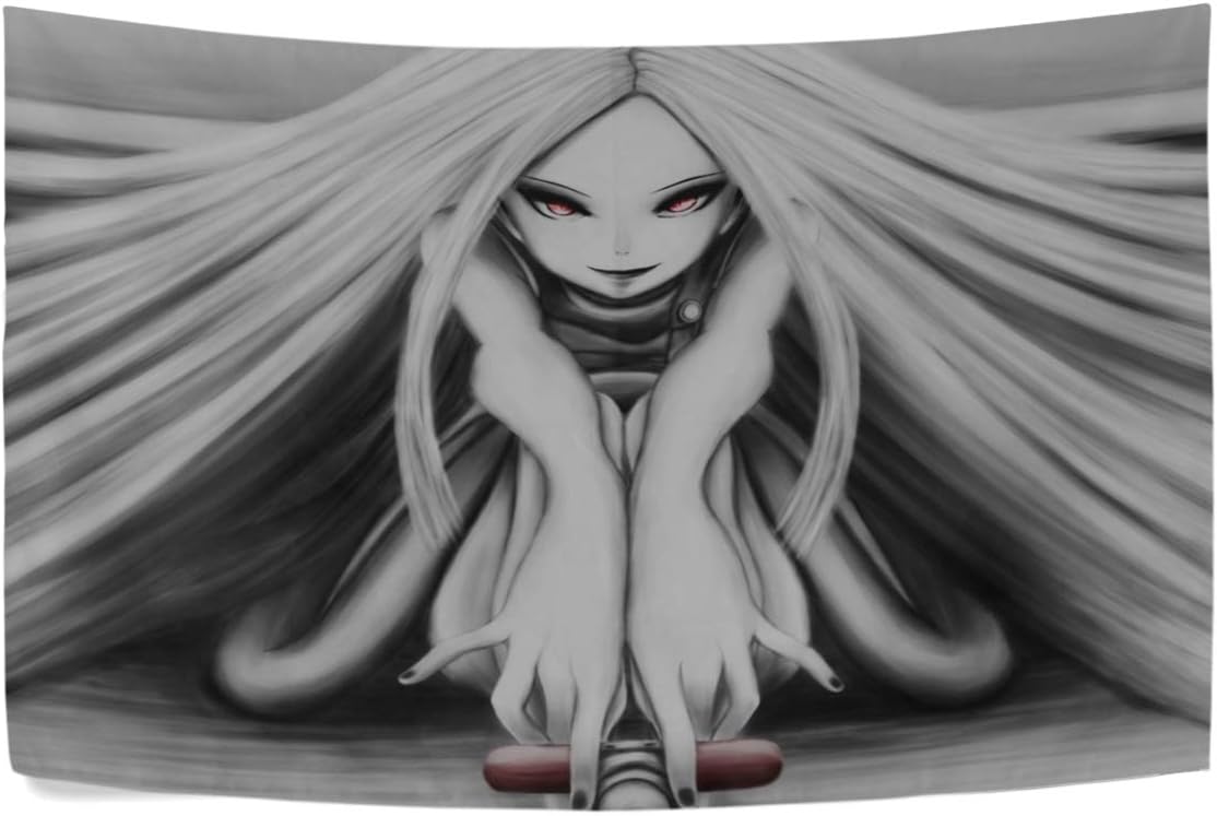 MJG Luches Eureka Seven Anemone Girl Hands Sword Smile Wall Hanging Tapestry Bedroom Living Room Beach Doorway Curtain Christmas Thanksgiving Day Decoration 60 X 40 Inch