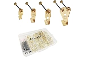 Picture Hangers, 120pcs Picture Hooks with Nails, FUZANWJ Picture Hanging kit, Wall Hangers, Wall Hanging Kit for Drywall/Wooden Wall, Holds 10-50 lbs