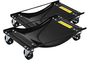Car Dolly Set of 2, Heavy Duty Vehicle Wheel Dolly with 3.5 Inch Steel Casters, 24x15 Inch Tire Moving Tool, 5000LBS Capacity