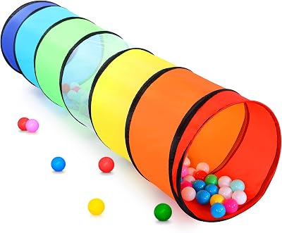 SENODEER Kids Play Tunnel Tent Rainbow 6 ft Pop Up Indoor Outdoor