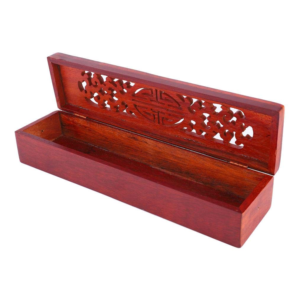 Wooden Incense Holder Box, Incense Burner Vietnam Nanmu Joss Stick Holder Assorted Hollow Storage for Incense Chopsticks Buddhist Supply (#3)