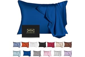 SIYUAN Mulberry Silk Pillowcase for Hair and Skin,Toddler Size Kids Silk Pillow Case with Hidden Zipper,Allergen Proof Dual Sides Soft Breathable Smooth Silk Pillow Cover(Toddler,Gem Blue)