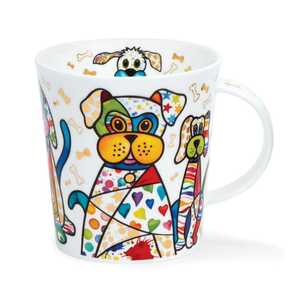 Dunoon Lommond Mug 0.32 Litre Fine Bone China Blingers Cat Dog and Owl (Dogs)