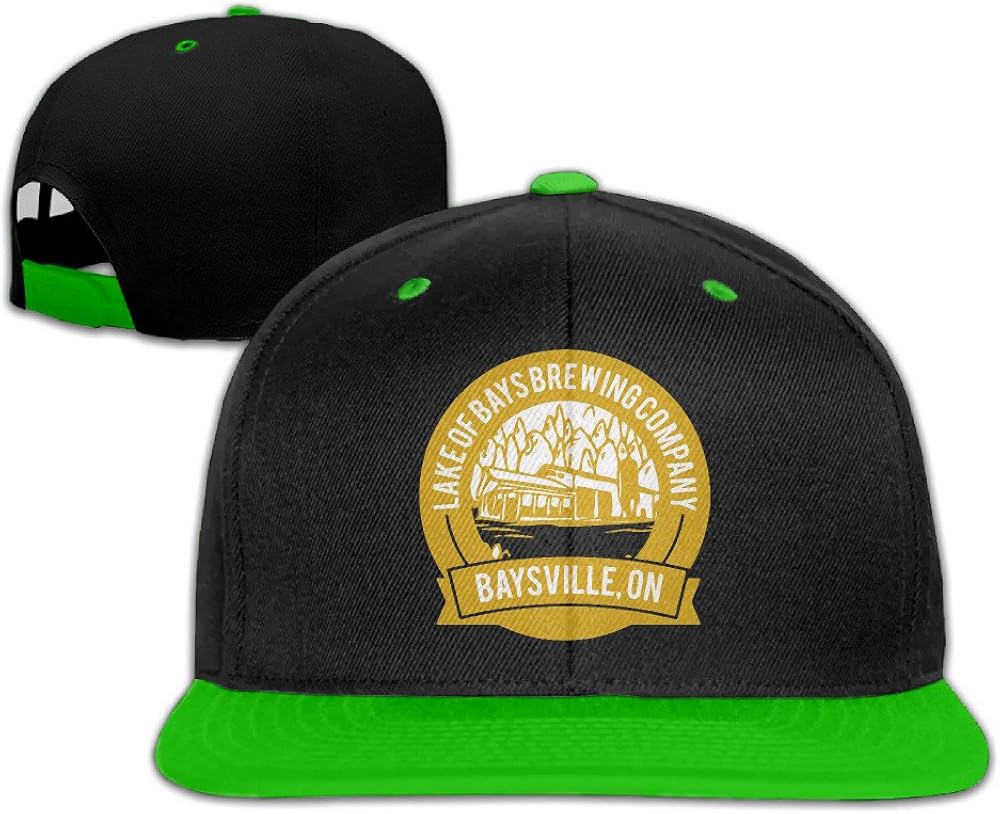 Unisex Local Brewery Logo Baseball Cap Adjustable Snapback Flat Cap KellyGreen Amazon.ca