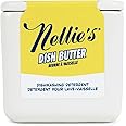 Nellie's Dish Butter - Zero-Waste Alternative to Liquid Dish Soap with Reusable Ceramic Container (White) - Light Lemongrass 