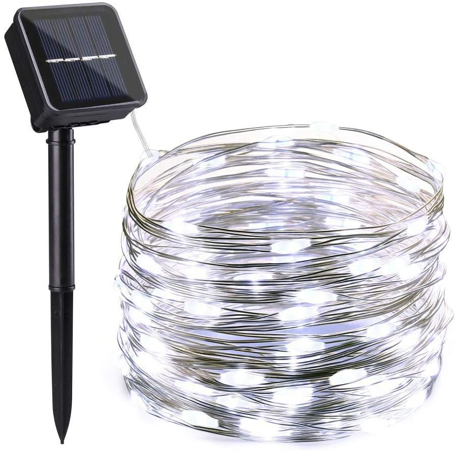NEXVIN Solar Fairy Lights Outdoor, (100 LED 8 Modes) Solar Christmas Lights, 33ft/10m Copper Wire Solar Garden Lights…
