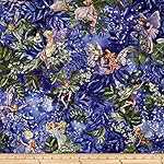 Michael Miller Night Flower Fairies Allover Fairies Nite Purple Fabric By The Yard